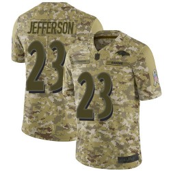 Limited Youth Tony Jefferson Camo Jersey - #23 Football Baltimore Ravens 2018 Salute to Service