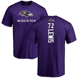 Alex Lewis Purple Backer - #72 Football Baltimore Ravens T-Shirt