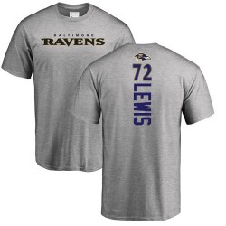 Alex Lewis Ash Backer - #72 Football Baltimore Ravens T-Shirt