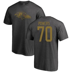 Ben Powers Ash One Color - #70 Football Baltimore Ravens T-Shirt