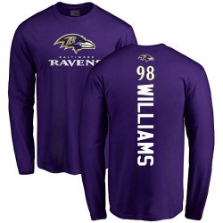 Brandon Williams Purple Backer - #98 Football Baltimore Ravens Long Sleeve T-Shirt