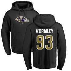 Chris Wormley Black Name & Number Logo - #93 Football Baltimore Ravens Pullover Hoodie