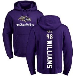 Brandon Williams Purple Backer - #98 Football Baltimore Ravens Pullover Hoodie