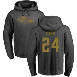 Brandon Carr Ash One Color - #24 Football Baltimore Ravens Pullover Hoodie