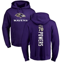 Ben Powers Purple Backer - #70 Football Baltimore Ravens Pullover Hoodie