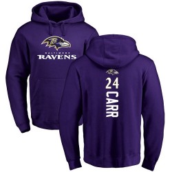 Brandon Carr Purple Backer - #24 Football Baltimore Ravens Pullover Hoodie