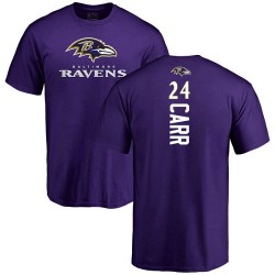 Brandon Carr Purple Backer - #24 Football Baltimore Ravens T-Shirt