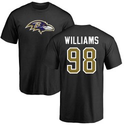 Brandon Williams Black Name & Number Logo - #98 Football Baltimore Ravens T-Shirt