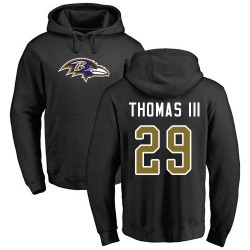 Earl Thomas III Black Name & Number Logo - #29 Football Baltimore Ravens Pullover Hoodie