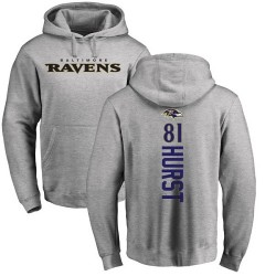 Hayden Hurst Ash Backer - #81 Football Baltimore Ravens Pullover Hoodie