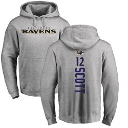 Jaleel Scott Ash Backer - #12 Football Baltimore Ravens Pullover Hoodie
