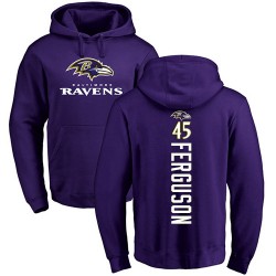 Jaylon Ferguson Purple Backer - #45 Football Baltimore Ravens Pullover Hoodie