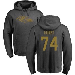 James Hurst Ash One Color - #74 Football Baltimore Ravens Pullover Hoodie