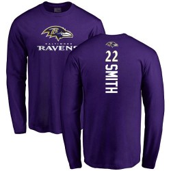 Jimmy Smith Purple Backer - #22 Football Baltimore Ravens Long Sleeve T-Shirt