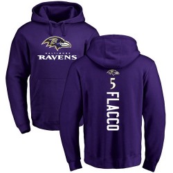 Joe Flacco Purple Backer - #5 Football Baltimore Ravens Pullover Hoodie