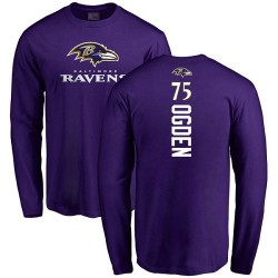 Jonathan Ogden Purple Backer - #75 Football Baltimore Ravens Long Sleeve T-Shirt