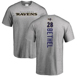 Justin Bethel Ash Backer - #28 Football Baltimore Ravens T-Shirt