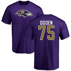 Jonathan Ogden Purple Name & Number Logo - #75 Football Baltimore Ravens T-Shirt