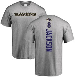 Lamar Jackson Ash Backer - #8 Football Baltimore Ravens T-Shirt