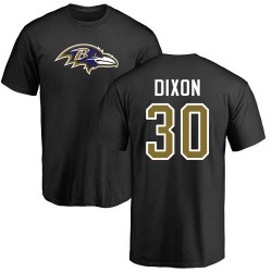 Kenneth Dixon Black Name & Number Logo - #30 Football Baltimore Ravens T-Shirt