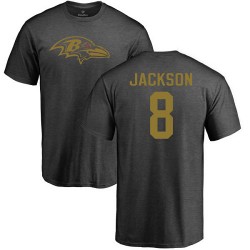 Lamar Jackson Ash One Color - #8 Football Baltimore Ravens T-Shirt