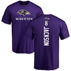 Lamar Jackson Purple Backer - #8 Football Baltimore Ravens T-Shirt