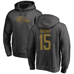 Marquise Brown Ash One Color - #15 Football Baltimore Ravens Pullover Hoodie