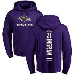 Mark Ingram II Purple Backer - #21 Football Baltimore Ravens Pullover Hoodie