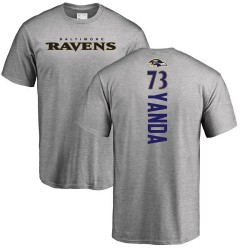 Marshal Yanda Ash Backer - #73 Football Baltimore Ravens T-Shirt