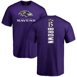 Marquise Brown Purple Backer - #15 Football Baltimore Ravens T-Shirt