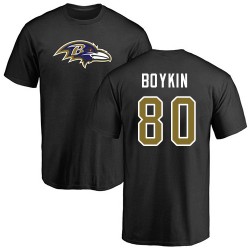 Miles Boykin Black Name & Number Logo - #80 Football Baltimore Ravens T-Shirt