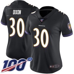 Limited Women's Kenneth Dixon Black Alternate Jersey - #30 Football Baltimore Ravens 100th Season Vapor Untouchable