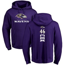 Morgan Cox Purple Backer - #46 Football Baltimore Ravens Pullover Hoodie