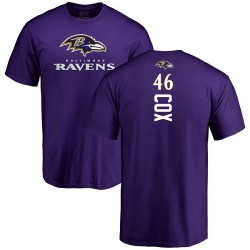 Morgan Cox Purple Backer - #46 Football Baltimore Ravens T-Shirt