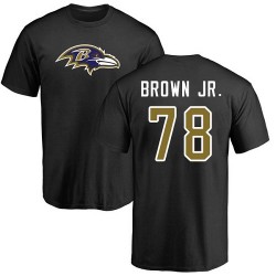 Orlando Brown Jr. Black Name & Number Logo - #78 Football Baltimore Ravens T-Shirt