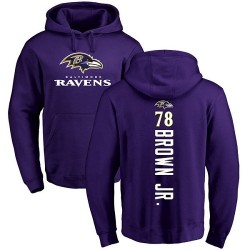 Orlando Brown Jr. Purple Backer - #78 Football Baltimore Ravens Pullover Hoodie