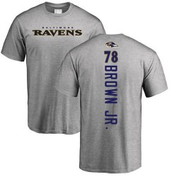 Orlando Brown Jr. Ash Backer - #78 Football Baltimore Ravens T-Shirt