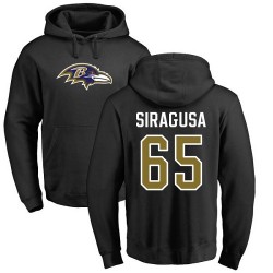Nico Siragusa Black Name & Number Logo - #65 Football Baltimore Ravens Pullover Hoodie