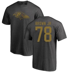 Orlando Brown Jr. Ash One Color - #78 Football Baltimore Ravens T-Shirt