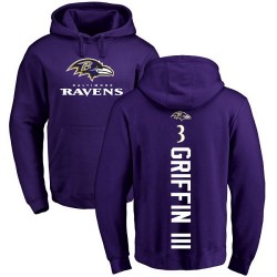 Robert Griffin III Purple Backer - #3 Football Baltimore Ravens Pullover Hoodie
