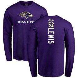 Ray Lewis Purple Backer - #52 Football Baltimore Ravens Long Sleeve T-Shirt
