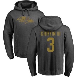 Robert Griffin III Ash One Color - #3 Football Baltimore Ravens Pullover Hoodie