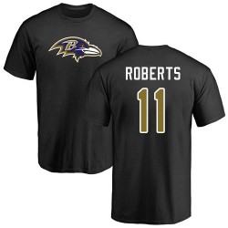 Seth Roberts Black Name & Number Logo - #11 Football Baltimore Ravens T-Shirt