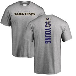 Tavon Young Ash Backer - #25 Football Baltimore Ravens T-Shirt