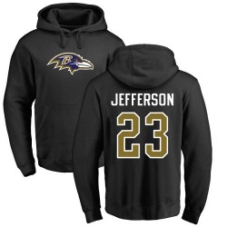 Tony Jefferson Black Name & Number Logo - #23 Football Baltimore Ravens Pullover Hoodie