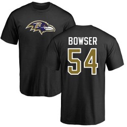 Tyus Bowser Black Name & Number Logo - #54 Football Baltimore Ravens T-Shirt