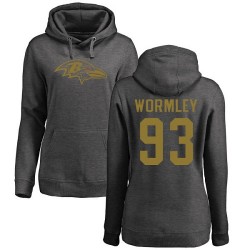 Women's Chris Wormley Ash One Color - #93 Football Baltimore Ravens Pullover Hoodie