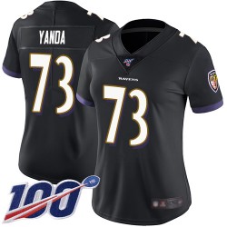 Limited Women's Marshal Yanda Black Alternate Jersey - #73 Football Baltimore Ravens 100th Season Vapor Untouchable