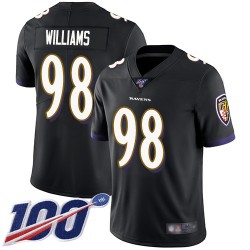 Limited Men's Brandon Williams Black Alternate Jersey - #98 Football Baltimore Ravens 100th Season Vapor Untouchable