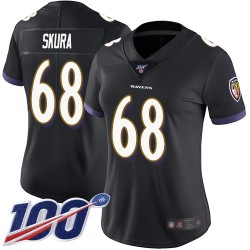 Limited Women's Matt Skura Black Alternate Jersey - #68 Football Baltimore Ravens 100th Season Vapor Untouchable